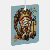 独自の魔法のクリスマス格言ギフトの作成 メタルオーナメント (正面右)