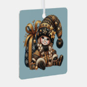 独自の魔法のクリスマス格言ギフトサックを作成 メタルオーナメント (正面右)