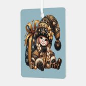 独自の魔法のクリスマス格言ギフトサックを作成 メタルオーナメント (正面左)