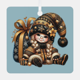 独自の魔法のクリスマス格言ギフトサックを作成 メタルオーナメント