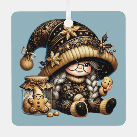 独自の魔法のクリスマス格言クッキージャーの作成 メタルオーナメント (正面)
