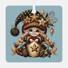 独自の魔法のクリスマス格言ココアを作成 メタルオーナメント