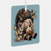 独自の魔法のクリスマス格言スターを作成 メタルオーナメント (正面右)