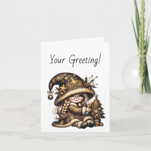 独自の魔法のクリスマス格言ツリーの作成 シーズンカード (正面)