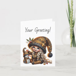 独自の魔法のクリスマス格言雪だるまの作成 シーズンカード