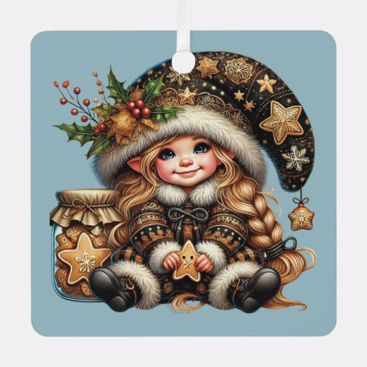 独自の魔法のクリスマス格言Cookieの作成 メタルオーナメント (正面)