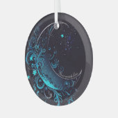 独自の魔法のシルバーとブルームーンを作成 ガラスオーナメント (正面左)