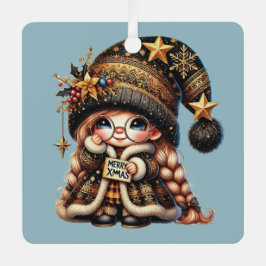 独自の魔法のメリークリスマス格言の作成 メタルオーナメント