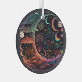 独自の魔法の惑星パラダイスを作成 ガラスオーナメント (正面右)