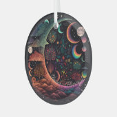 独自の魔法の惑星パラダイスを作成 ガラスオーナメント (正面左)