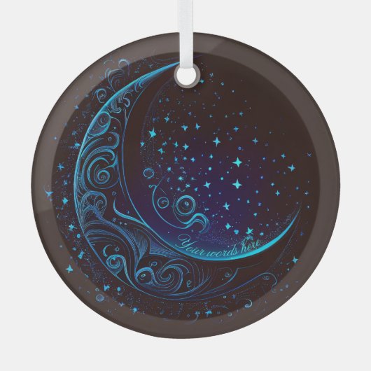 独自の魔法の映画のブルームーンを作成 ガラスオーナメント (正面)