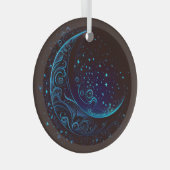 独自の魔法の映画のブルームーンを作成 ガラスオーナメント (正面右)