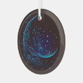 独自の魔法の映画のブルームーンを作成 ガラスオーナメント (正面左)