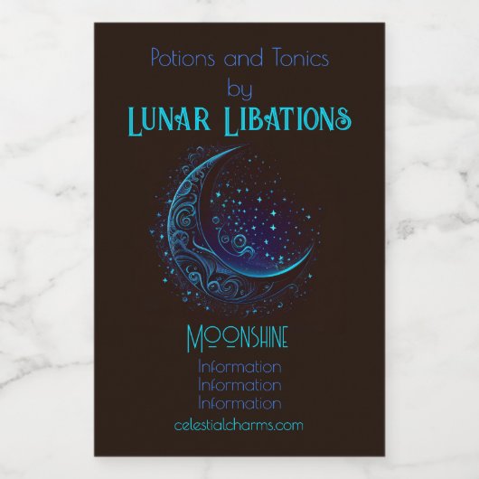 独自の魔法の映画のブルームーンを作成 ワインラベル (シングルラベル)