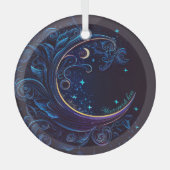 独自の魔法の月の波を作成 ガラスオーナメント (正面)