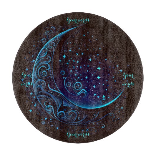 独自の魔法の薄い青い月壇を作成 カッティングボード (正面)