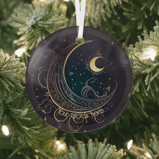 独自の魔法の金ゴールド映画の月を作成 ガラスオーナメント (インサイチュ)