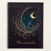 独自の魔法の金ゴールド映画の月を作成 プランナー手帳 (正面)