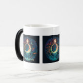 独自の魔法の青い月を作成 モーフィングマグカップ (正面左)