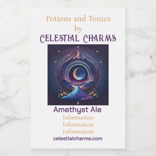 独自の魔法の風景を月に作成 ワインラベル (シングルラベル)