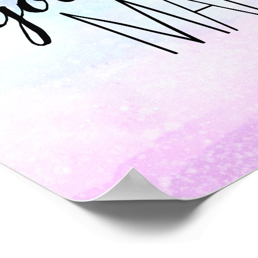 独自の魔法引用文紫と青を作成 ポスター (角)