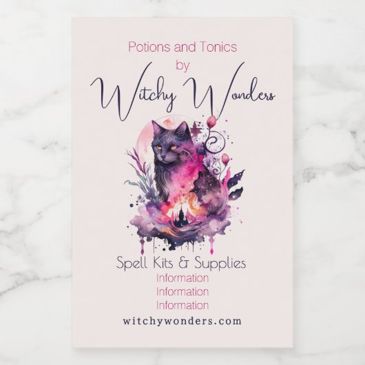 独自の魔法黒猫の薬屋を作成 フードラベル (シングルラベル)