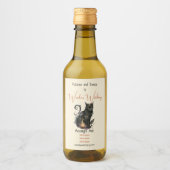 独自の魔法黒猫を作成 ワインラベル (正面)