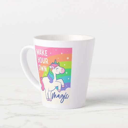 独自の魔法 |かわいいユニコーン カフェラテマグ (左アングル)