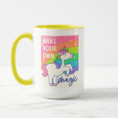 独自の魔法 |かわいいユニコーン マグカップ (左)