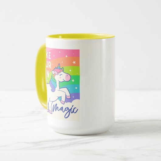 独自の魔法 |かわいいユニコーン マグカップ (正面左)
