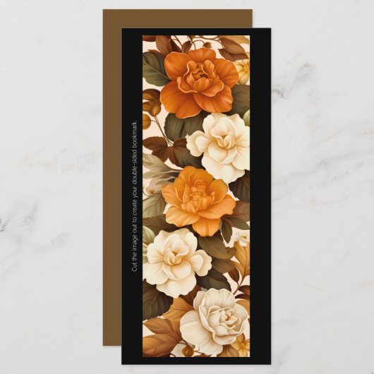 独自の黄色およびアイボリーバラブックマークカードの作成 (正面/裏面)