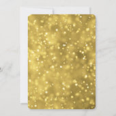 独自の黄色の金ゴールドライトを作成 招待状 (裏面)