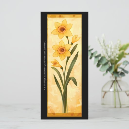 独自の黄色のDaffodilsブックマークカードを作成する (スタンド正面)