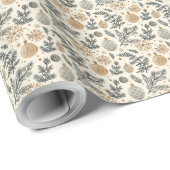 独自の黄金のオーナメント松の木を作成 ラッピングペーパー (ロールコーナー)