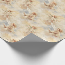 独自の黄金のヴィンテージ天使を作成 ラッピングペーパー