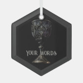 独自の黒いゴシック色のアリスを作成する ガラスオーナメント (正面)