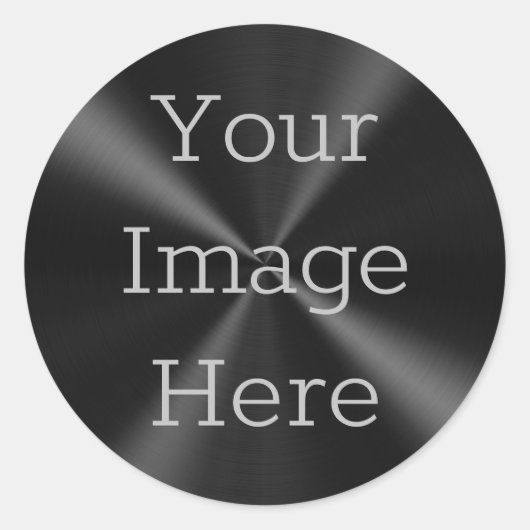 独自の黒いラジアルブラシ仕上げメタリックを作成 ラウンドシール (正面)