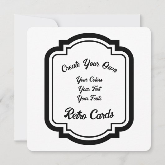 独自の黒いレトロスタイルのアウトラインの作成 シーズンカード (正面)