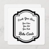 独自の黒いレトロスタイルのアウトラインの作成 シーズンカード (正面/裏面)