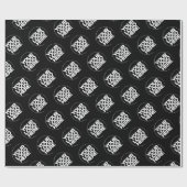 独自の黒い繰り返しロゴの背景を作成する ラッピングペーパー (フラット)