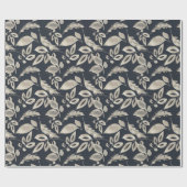 独自の黒とエレガント金ゴールドの葉を作成 ラッピングペーパー (フラット)