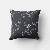 独自の黒と赤エレガントのホリーを作成 クッション (裏面)