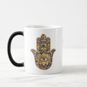 独自の黒と金ゴールドの水の色を作成Hamsa モーフィングマグカップ (左)