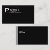 独自の黒と魅力的なモダン 名刺 (正面/裏面)