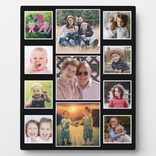 独自の黒の11家族のフォトコラージュを作成 フォトプラーク (正面)