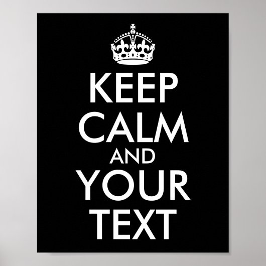 独自の黒のCalmと保テキストを作成する ポスター (正面)
