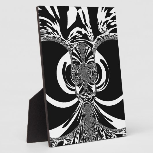 独自の黒エレガント白の民族芸術を作成 フォトプラーク (側面)