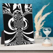 独自の黒エレガント白の民族芸術を作成 フォトプラーク (側面)