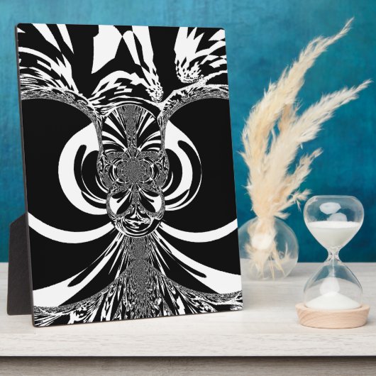 独自の黒エレガント白の民族芸術を作成 フォトプラーク (側面)