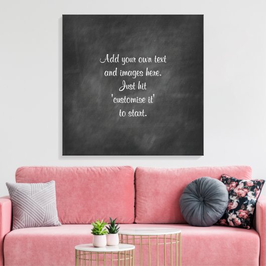 独自の黒板の壁アートメニューの署名の諺を作成 キャンバスプリント (インサイチュ (リビング))